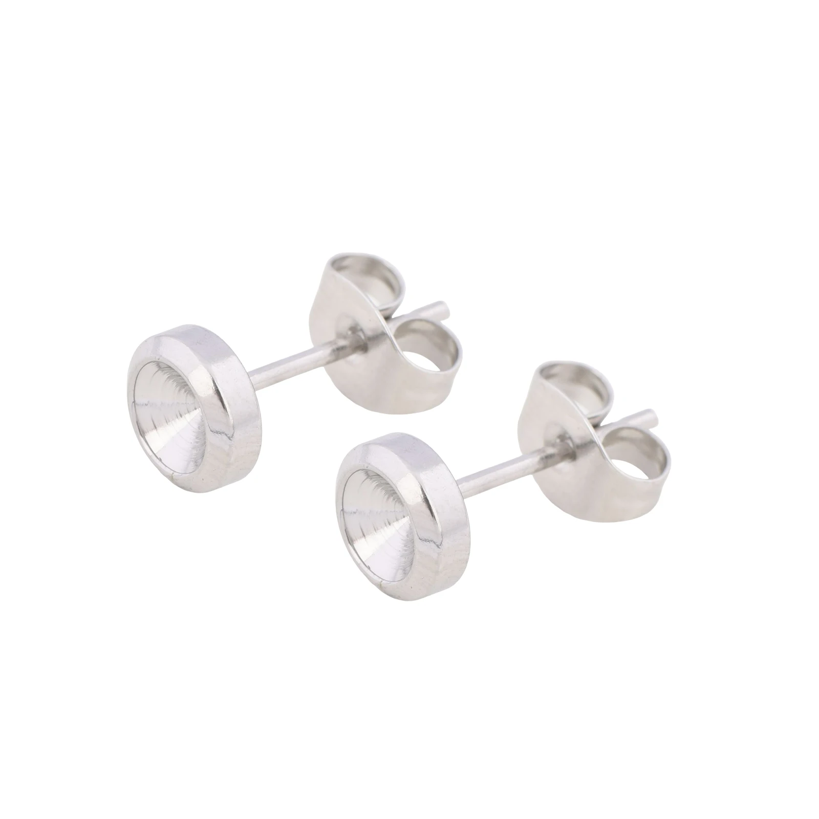 

20 шт. заготовок для серег-гвоздиков из нержавеющей стали с оправой для кристаллов 4 мм, аксессуары для изготовления ювелирных изделий своими руками