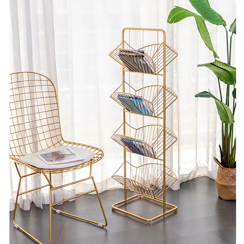 

4 Tier Corner Shelf Modern Magazine Bookshelf Small Bookcase Decorative Storage Rack Stand for Living Room Home Office