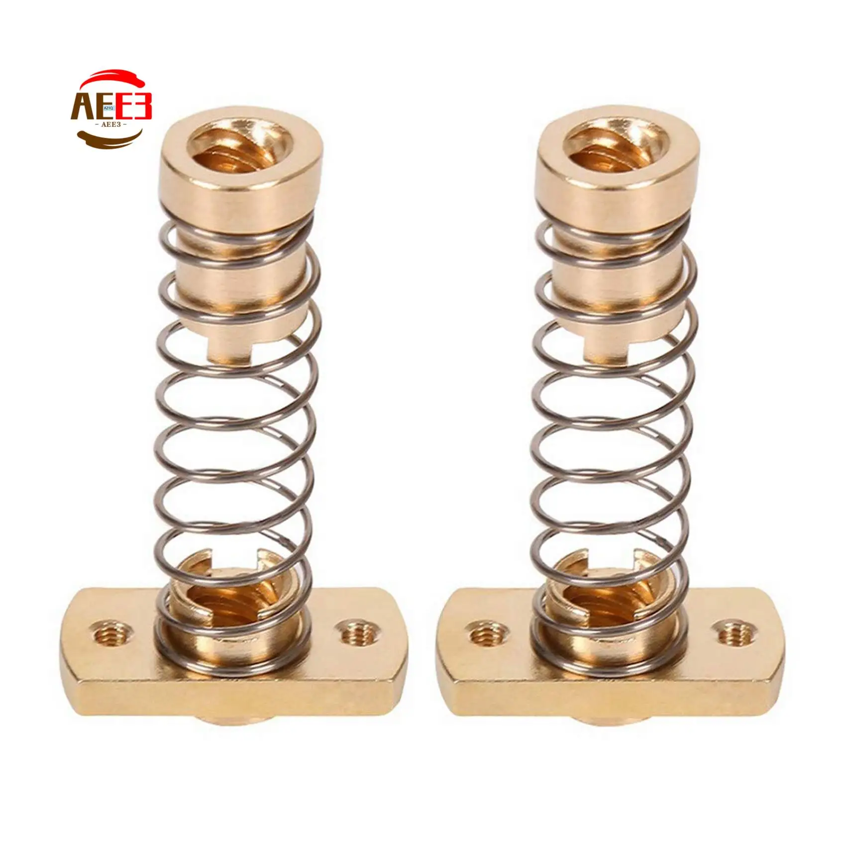 AEE3-4 Sets CR10 Z Axis T8 Anti Backlash Spring Loaded Nut Elimination Space Brass Nuts For Upgrade Ender 3S Ender 3 Pro