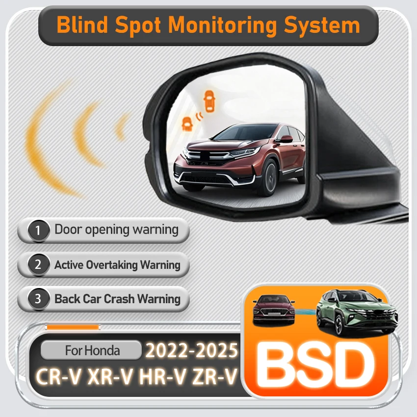Car Mirror Alarm Blind Area Spot Radar Detector For Honda eNP1 VEZEL CR-V XR-V HR-V ZR-V CRV XRV HRV ZRV 2022 2023 2024 2025