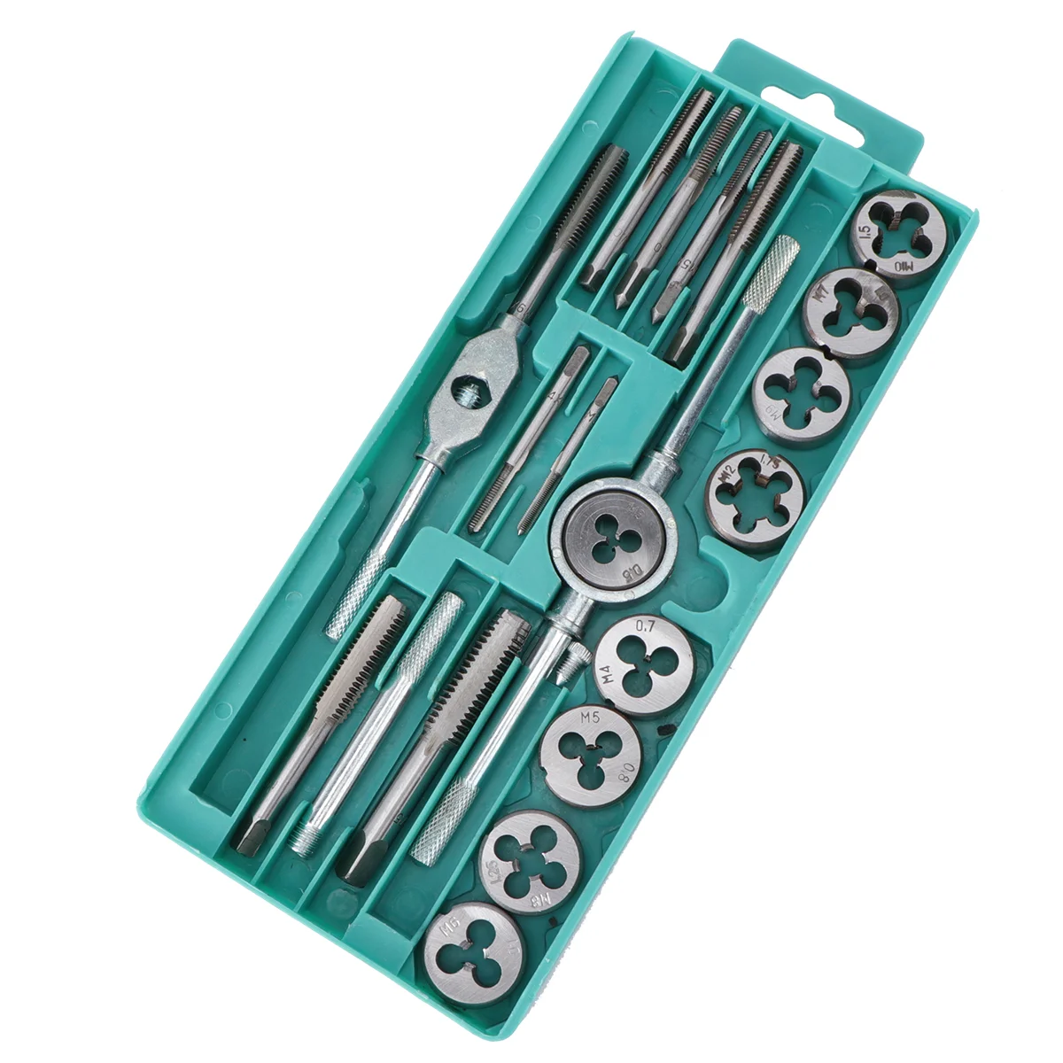 

20PCS/Set Metric Threading Tool Hand Threading Tool Steel Threading Die Tapping Tool Set(Silver) die wrench set