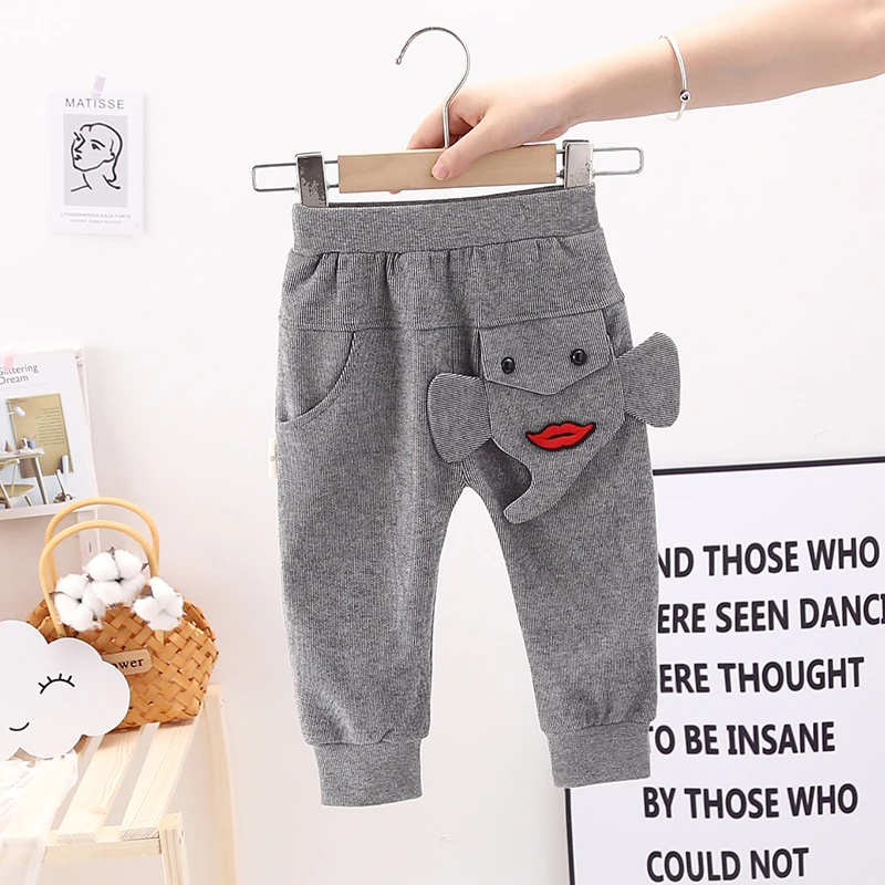 IENENS 0-3 Years Kids Baby Boy Long Pants Toddler Infant Boys Cotton Trousers Boy\'s Casual Harem Pants Children Cartoons Bottoms