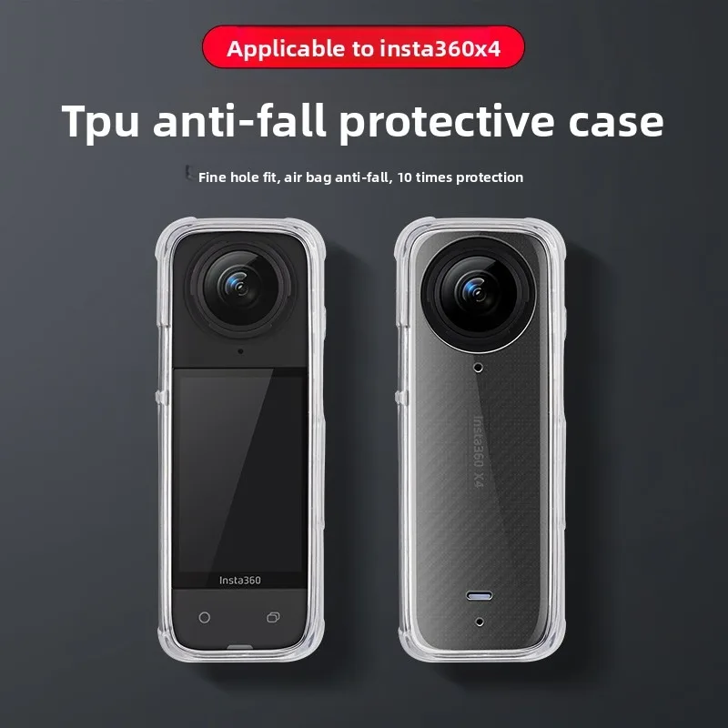 Transparent Protective Case For Insta360 X4 Anti-Scratch All-around Protector Soft TPU Cover For Insta 360 X 4 Accessories