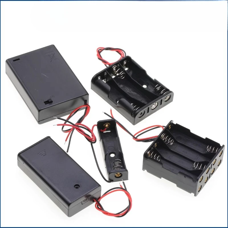 Battery box No. 5 and No. 7 with wire cover switch 18650 battery holder 1/2/3/4/6/8 sections, welding free series 9V