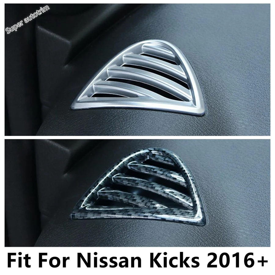 

Car Dashboard Front AC Air Conditioning Vents Frame Cover Trim For Nissan Kicks 2016 - 2024 ABS Matte / Carbon Fiber Accessories