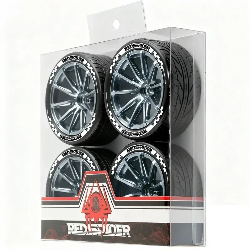 ยางล้อ RC ขนาด 65 มม. พร้อมดุมล้อขนาด 12 มม. ทำจากยางทนทาน สำหรับรถ RC ขนาด 1/10 1/12 1/14 ใช้ได้กับรถแข่ง Wltoys 144001