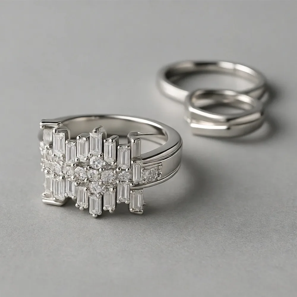 

Блестящее кольцо с полным покрытием из бриллиантов и драгоценных камней, из серебра 925 пробы с позолотой 18K, для женщин, на коктейльную вечеринку, помолвку, свадьбу, или как обещание вечной любви.