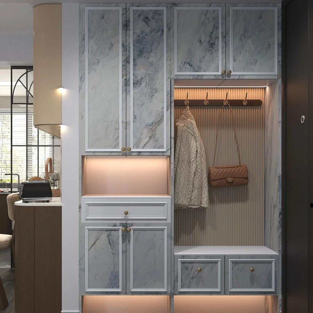 لفة كبيرة مقاومة للماء ذاتية اللصق باللون الأبيض والأزرق والرخام والجرانيت لطاولات المطبخ مقاس 32 × 591 بوصة