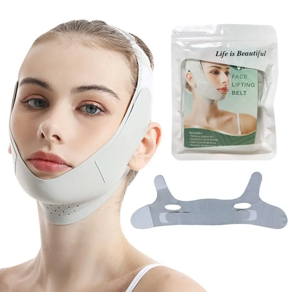 Portable Adjustable Face Lifting Belt Breathable Resuable Face Lift Band Cooling V Shaped Face Sculpting Sleep Mask Skin Care