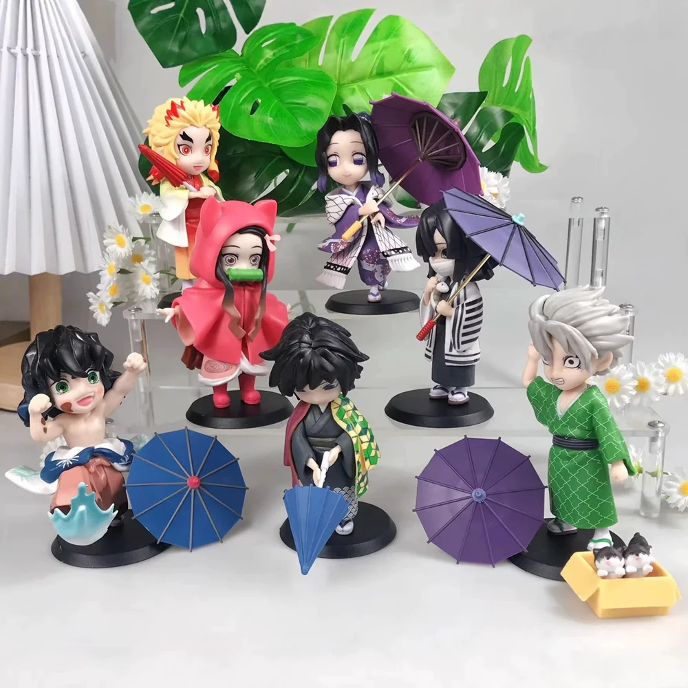 

Demon Slayer Plum Blossom Rain Series Blind Box Anime Character Warrior Action Model Fashion Play Desktop ornament toys