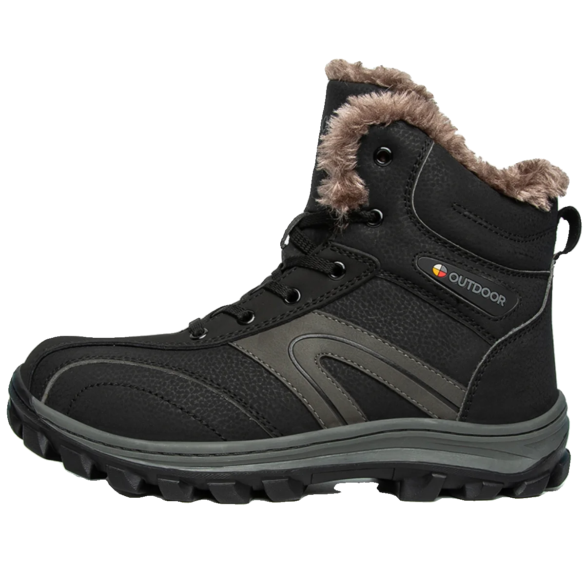 Men's New Winter Footwear Thick Fleece-Lined Thermal Snow Boots Comfortable and Versatile Winter Anti-Slip Footwear Outdoor