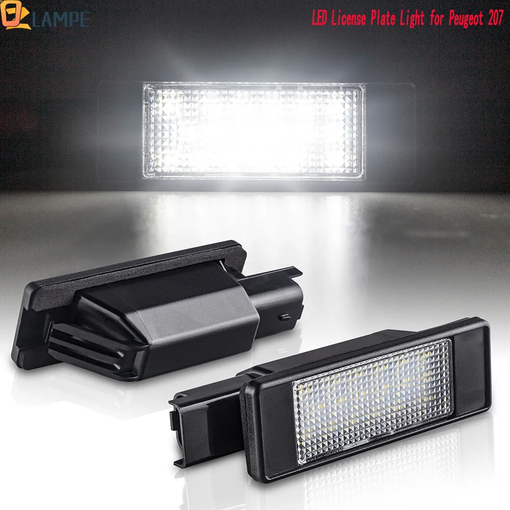 

2PCS Car Rear 18 LED SMD License Number Plate Light Lamp 6000K For Peugeot 207 207 CC 208 308 II 2015+