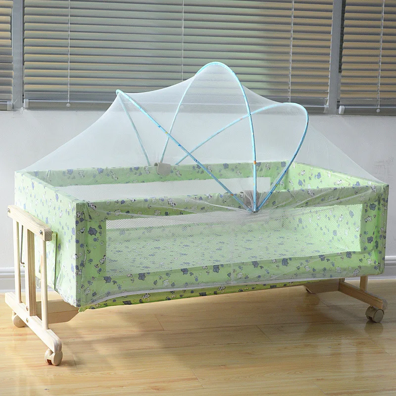 Petit berceau à bascule en bois enrichi pour bébé, lit portable pour tout-petits, cadre de lit polyvalent