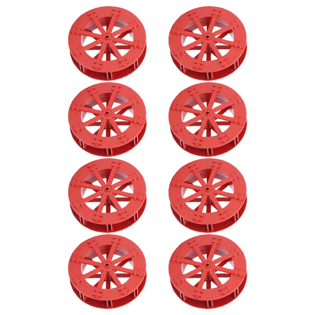 

8pcs Waterwheel Accessories 10cm Red Plastic Fountain Part for Fish Tank Aquarium Garden Pond DIY Micro Landscape Tool