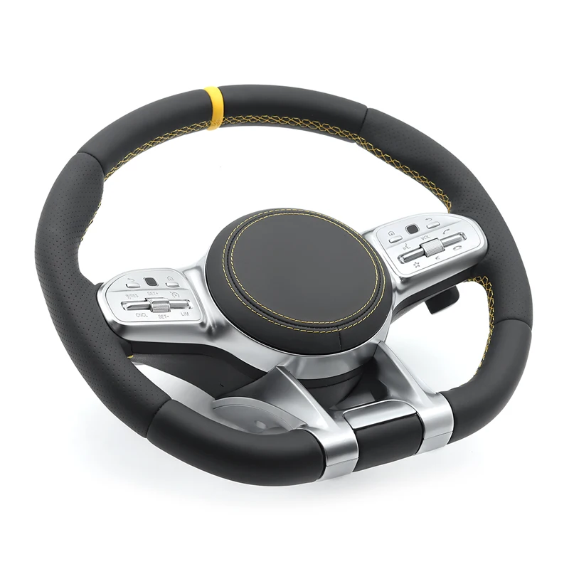 Car Steering Wheel with Yellow Stiching for Mercedes-Benz AMG W117 W166 W177 W197 W205 W213 W216 W217 W218 W222 W253 W257 C63