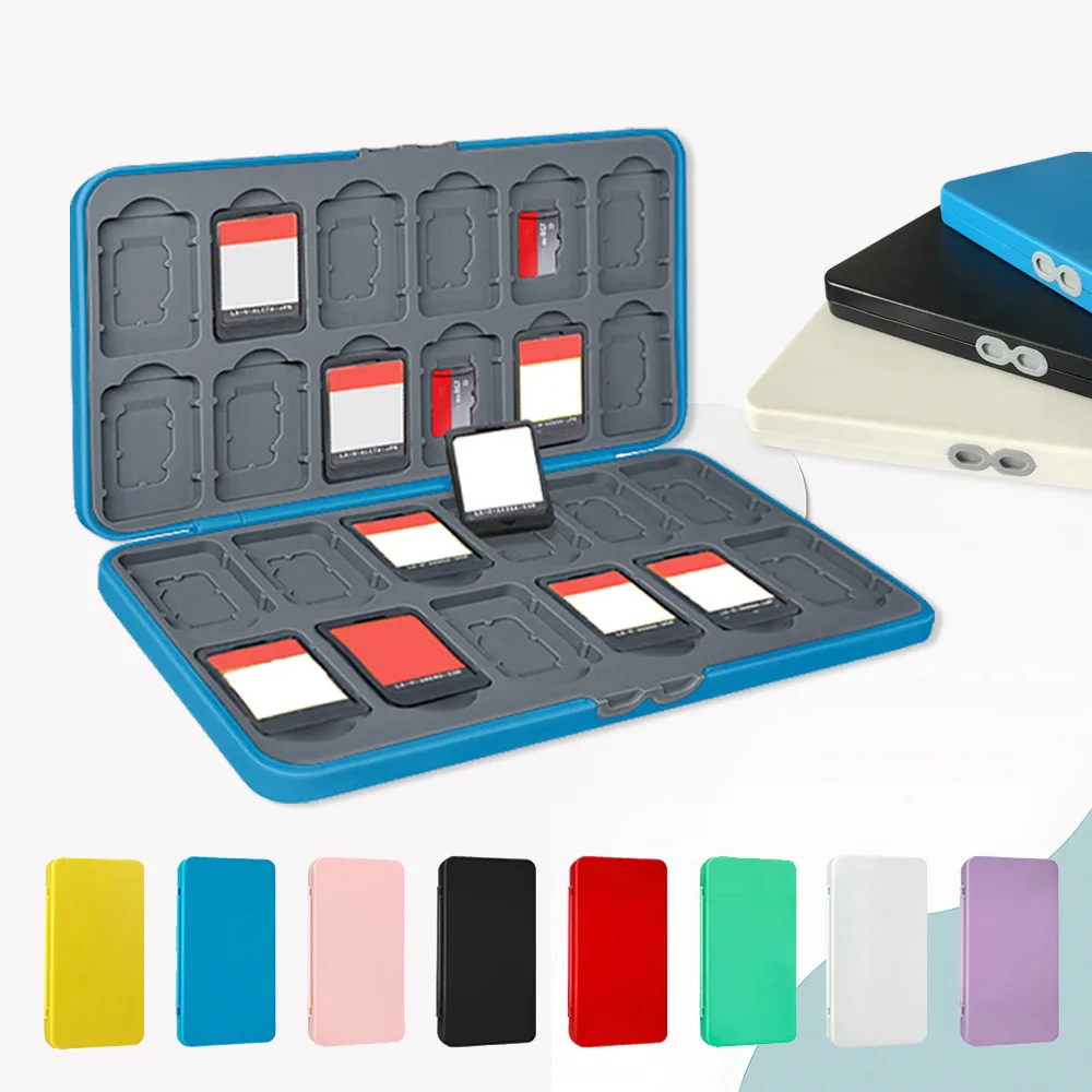

Portable Switch Game Card Case Holder with 24 Game Slots and 24 TF Micro SD Card Slots Silicone Magnetic Carrying Storage Box