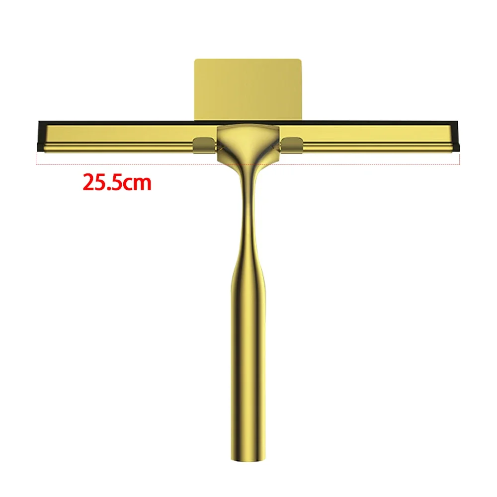 10 ''بوصة دش ممسحة نافذة ممسحة استبدال شفرة السيليكون المطاط كشط مقبض من الفولاذ المقاوم للصدأ زجاج الباب S هوك شماعات