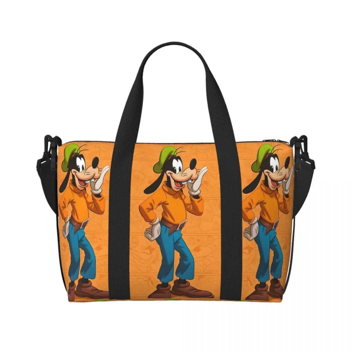 

Пользовательские сумки-тоут для покупок Goofy, женские большие вместительные сумки с забавным животным узором, мультяшный фильм, пляжные дорожные сумки для спортзала