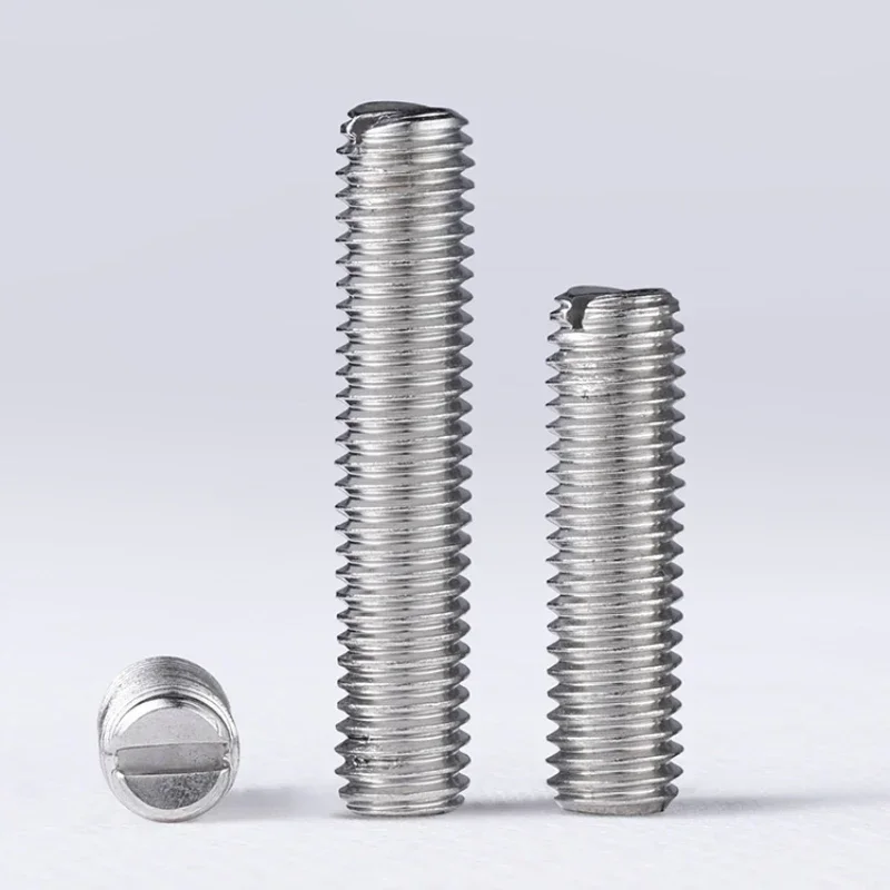 M2 M2.5 M3 M4 M5 M6 M8 M10 304 Stainless Steel Slotted Head Flat Point End Headless Grub Bolt Set Screw