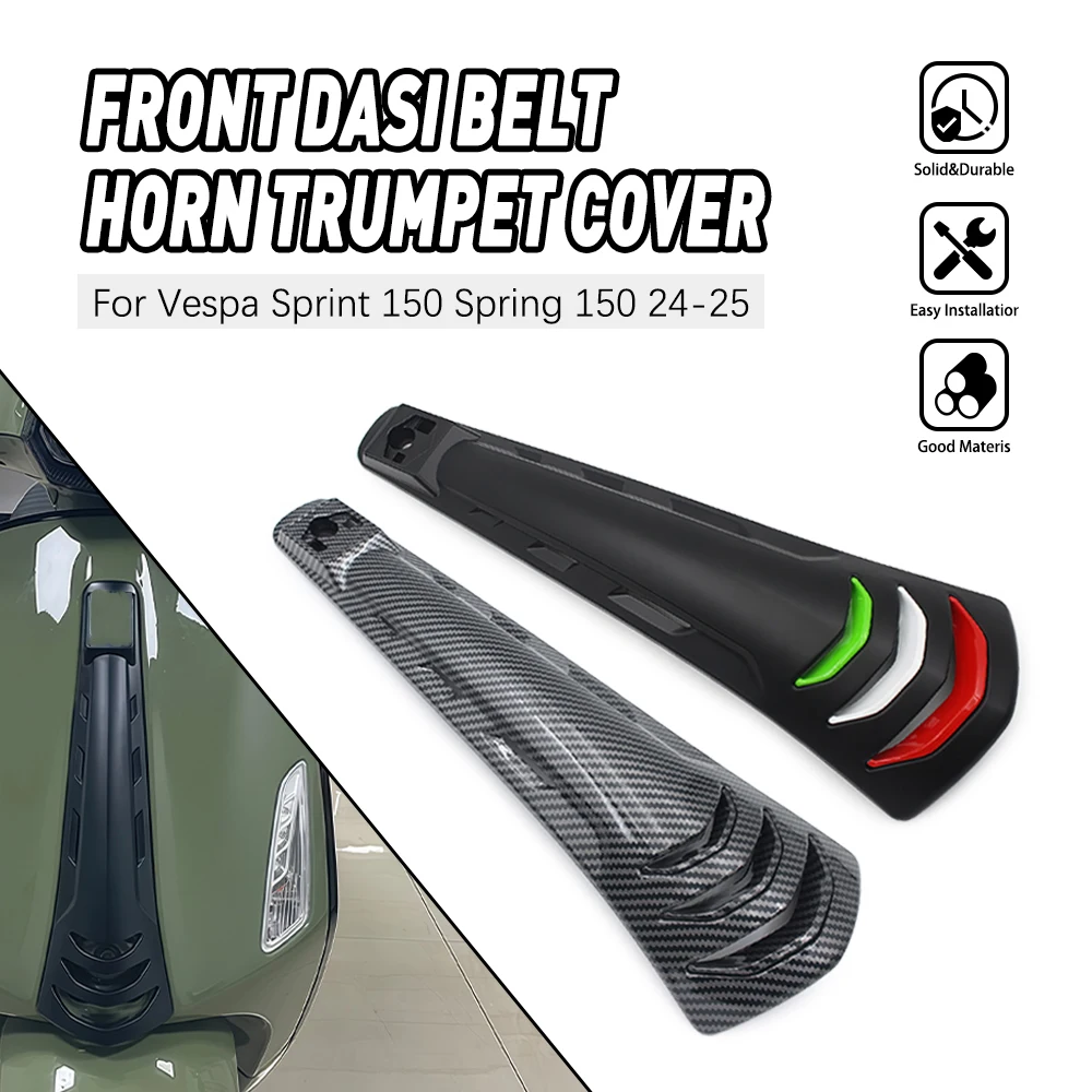 

Motorbike Parts Front Horn Cover ABS Plastic Black Protection Easy Installation For VESPA Sprint 150 Spring Primavera 2024 2025