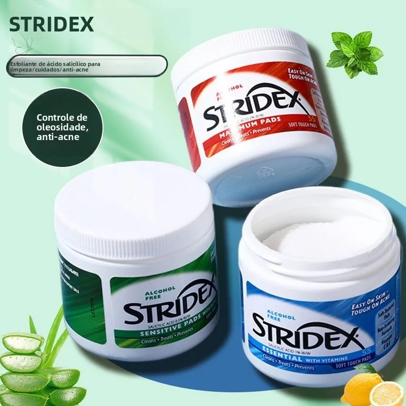 stridex-サリチル酸コットンパッド洗顔ツール黒ずみ除去毛穴クリーニングスキンケア女性用