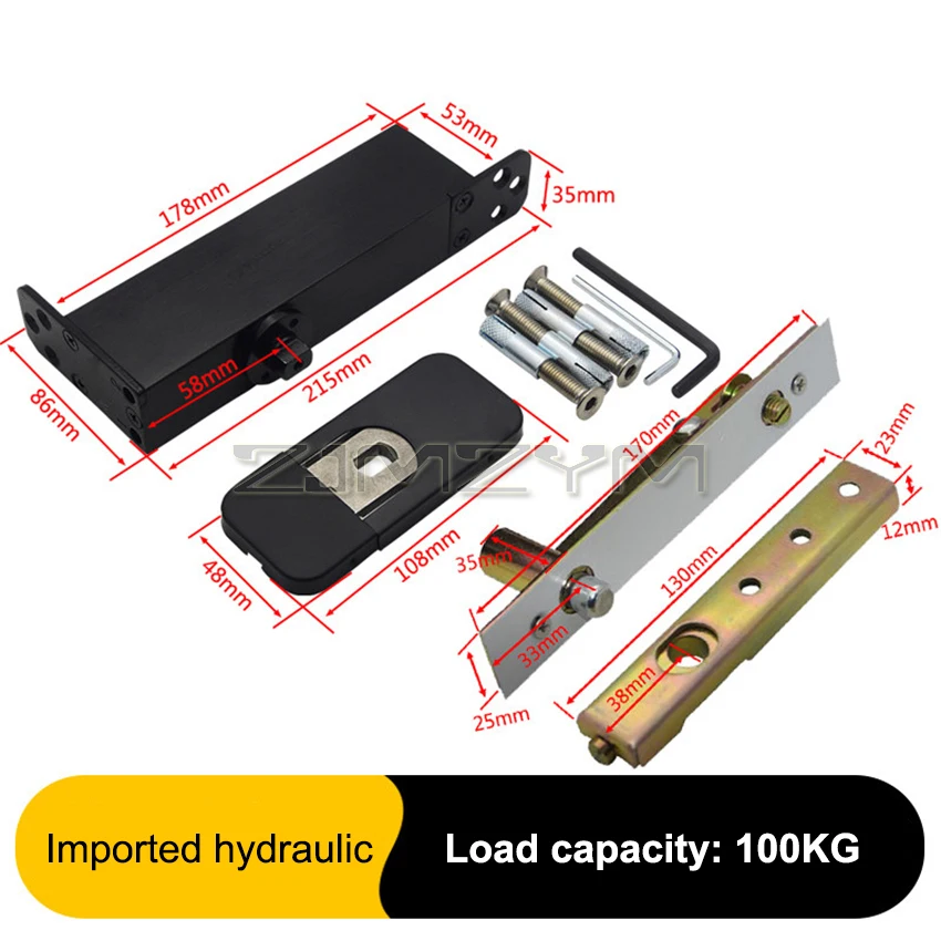 Heavy Duty Wooden Doors Pivot Hydraulic Hidden Hinge 90 Degree Positioning Ground Spring Wooden Door Off-axis Door Accessories