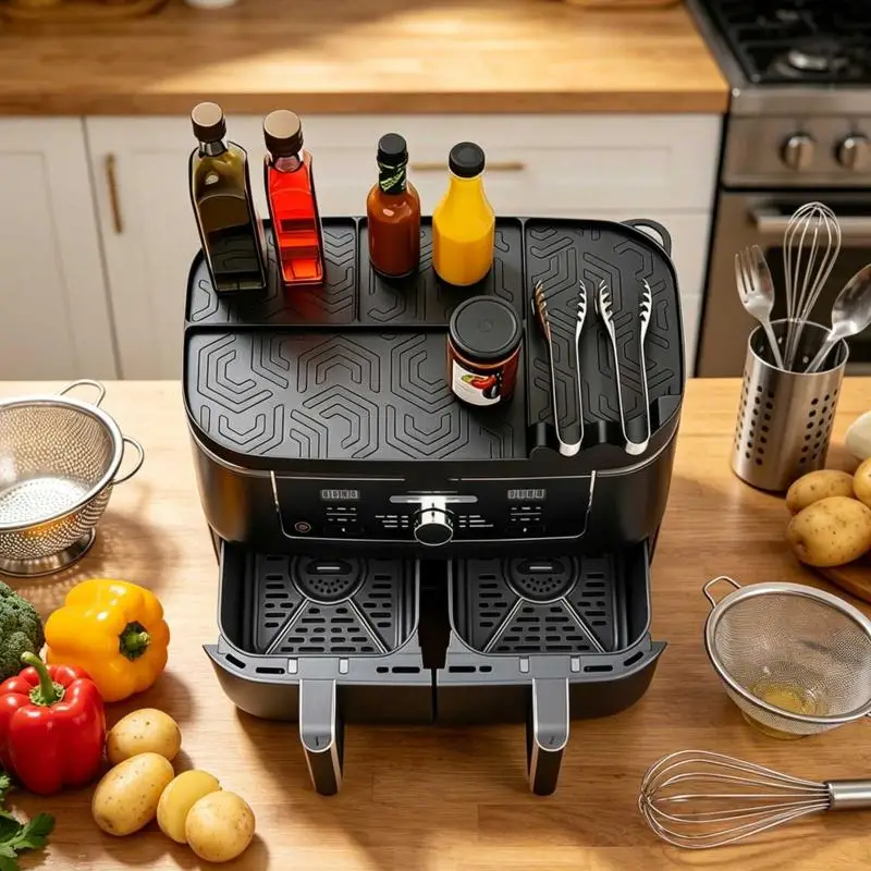 Scratch Proof Air Fryer Organizer Tray for AF400 AF451 DZ401 Premium Silicone Storage Shelf Mat for Cooking Needs