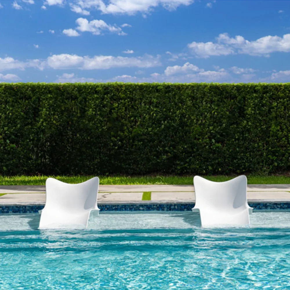 Custom Outdoor Waterproof Fiberglass Frp Swimming Pool Ledge Chaise Lounge Chair in Pool Water Beach Sun Lounger for Pool Side