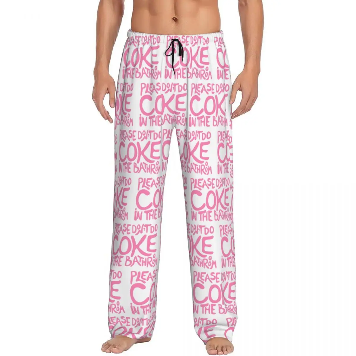 

Please Don't Do Coke In The Bathroom Funny, Sarcastic Bathroom Decor Pajama Pants Men Sleepwear Sleep Lounge Bottoms with Pocket