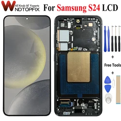 AMOLED For Samsung Galaxy S24 LCD Display Replacement With Frame For Samsung S24 Screen Replacement Parts SM-S921B S921U S921W