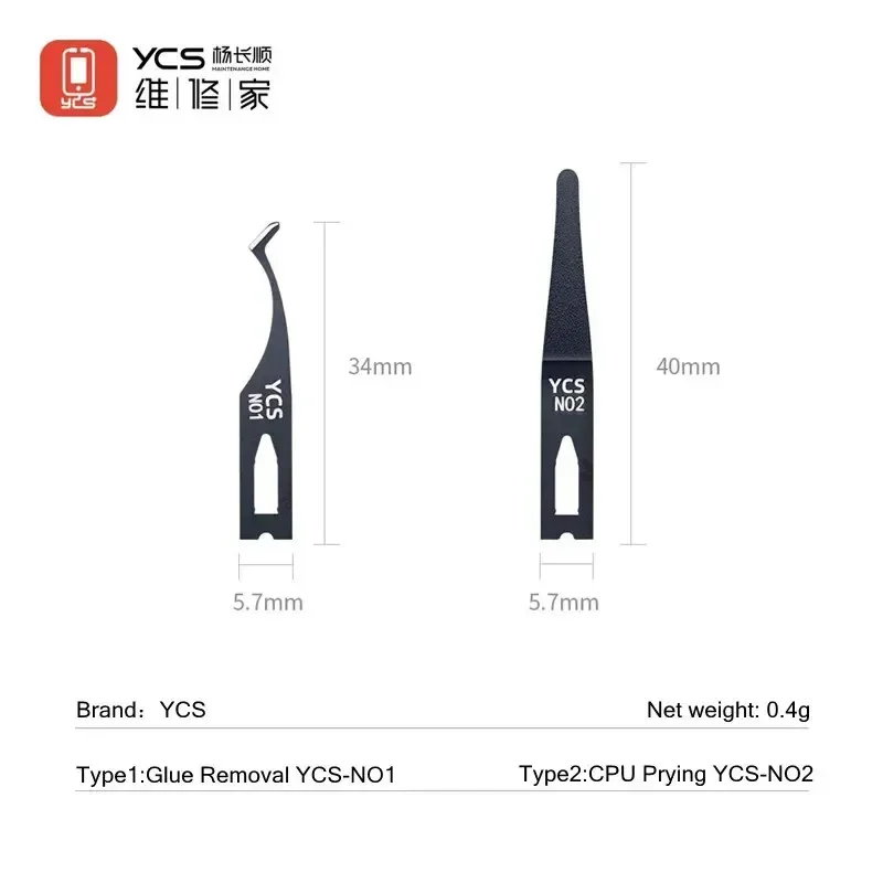 YCS Black CPU Prying Glue Removal Blades Mobile Phone Repair IC Chip Opening Blade Tool for Motherboard Adhesive Removal Repair