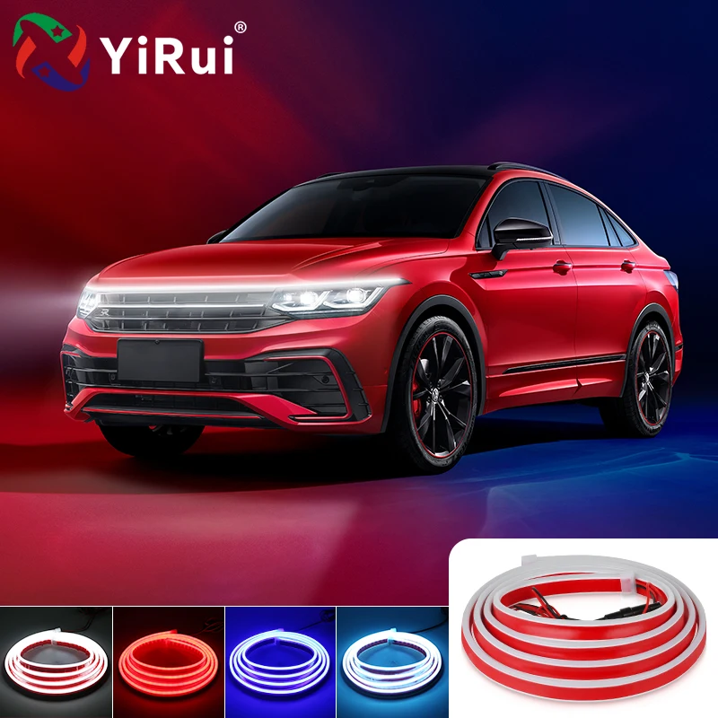 YiRui car daily running light hood light revamp 1.8M 2.0M 12V LED decorative light strip