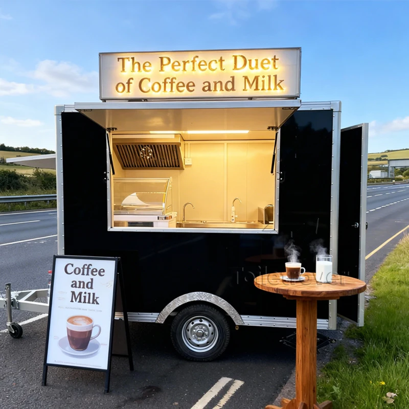 

High Quality Bakery Towable Outdoor Mobile Kitchen Food Trailer Food Truck Trailer Fully Equipped Food Truck with Grill