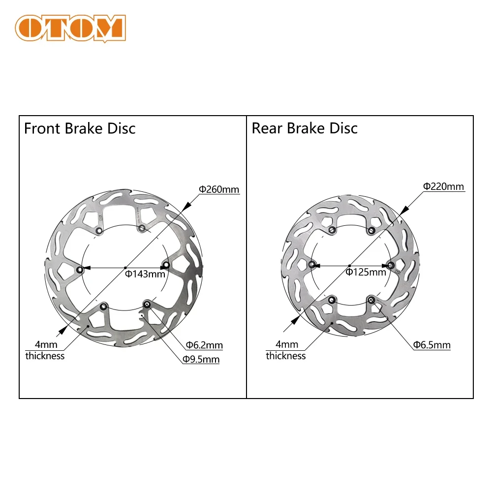 Motorcycle 6 Holes Front Rear Brake Disc Rotors For KTM SX/XC125-450 EXC/XCW125-525 HUSQVARNA TC/FC/TX/FX125-450 TE/FE125-501