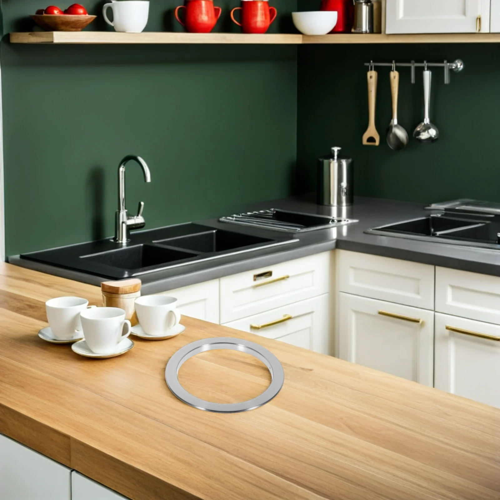 

Комплект из 3 встраиваемых крышек из нержавеющей стали для мусорного отверстия на столешнице, экономия места, герметичность, для дома и ванной