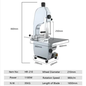 Hochwertige kommerzielle elektrische Knochensäge gefrorene Fischknochenknochenschneiderscheibe Maschine 12 Hauptverkaufskürzung Fleisch Electo Serra - №10