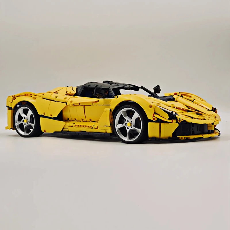 Conjunto de juguetes DIY MOC- 194680   Bloques de construcción de modelo de coche Super Sprots técnicos amarillos, regalos de cumpleaños y Navidad para niños