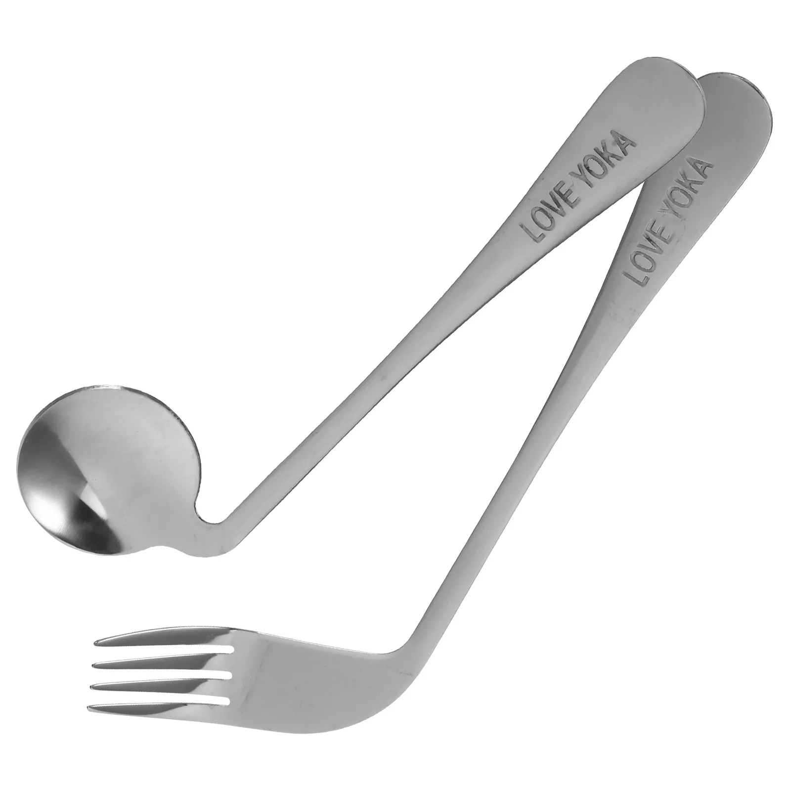 

Feeding Angled Spoon Elderly Tableware Stainless Steel Fork Kitchen Tongs Lightweight Ergonomic Design Deepened Spoon Solid