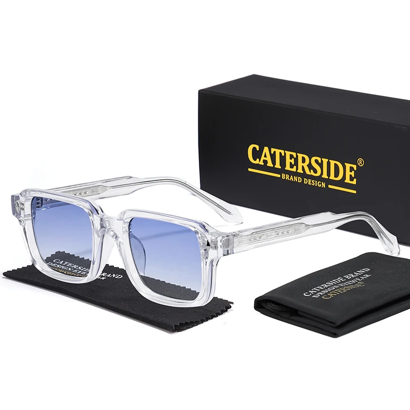 

CATERSIDE модные мужские квадратные солнцезащитные очки брендовый дизайн солнцезащитные очки с храмовыми кончиками женские уличные очки для путешествий и вечеринок UV400