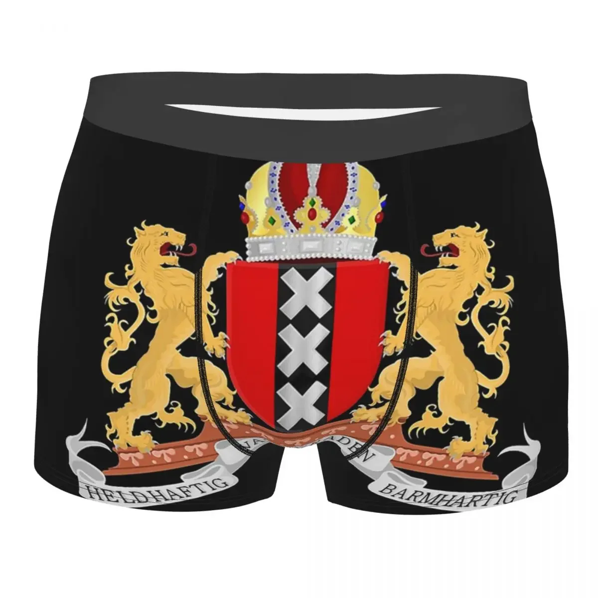 Amsterdam Coat Of Arms Men's Underwear Netherlands Dutch Holland Boxer Shorts Panties Printed Soft Underpants for Homme