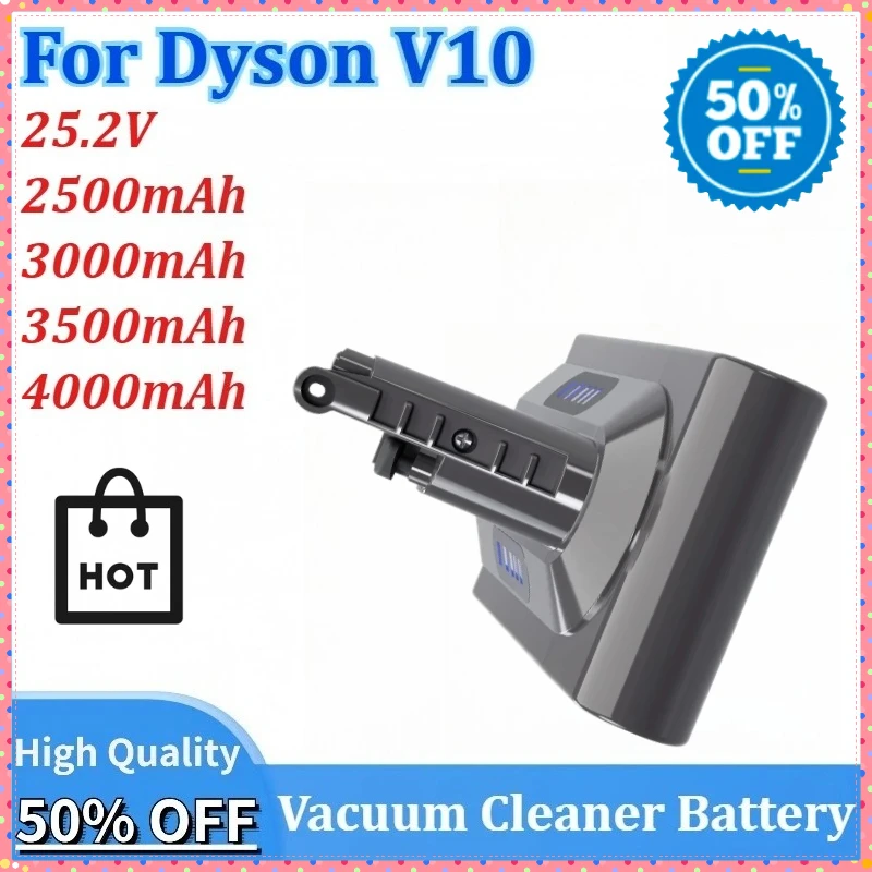 

New 25.2V 4000mAh Replacement V10 Lithium-ion Vacuum Cleaner Battery for Dyson V10 Cleaner Absolute Replaceable Fluffy Cyclone