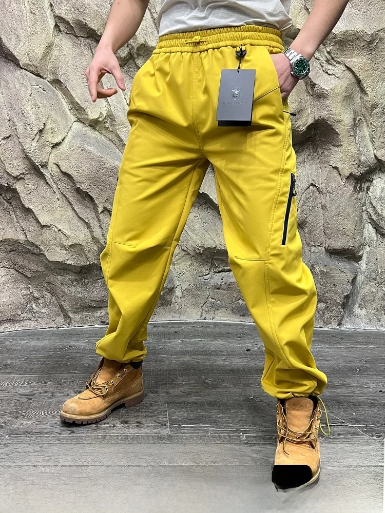 

Outdoor Waterproof Fce Lined Straight Leg Mountain Pants Dopane Color Couple Sle Casual Trousers for Men