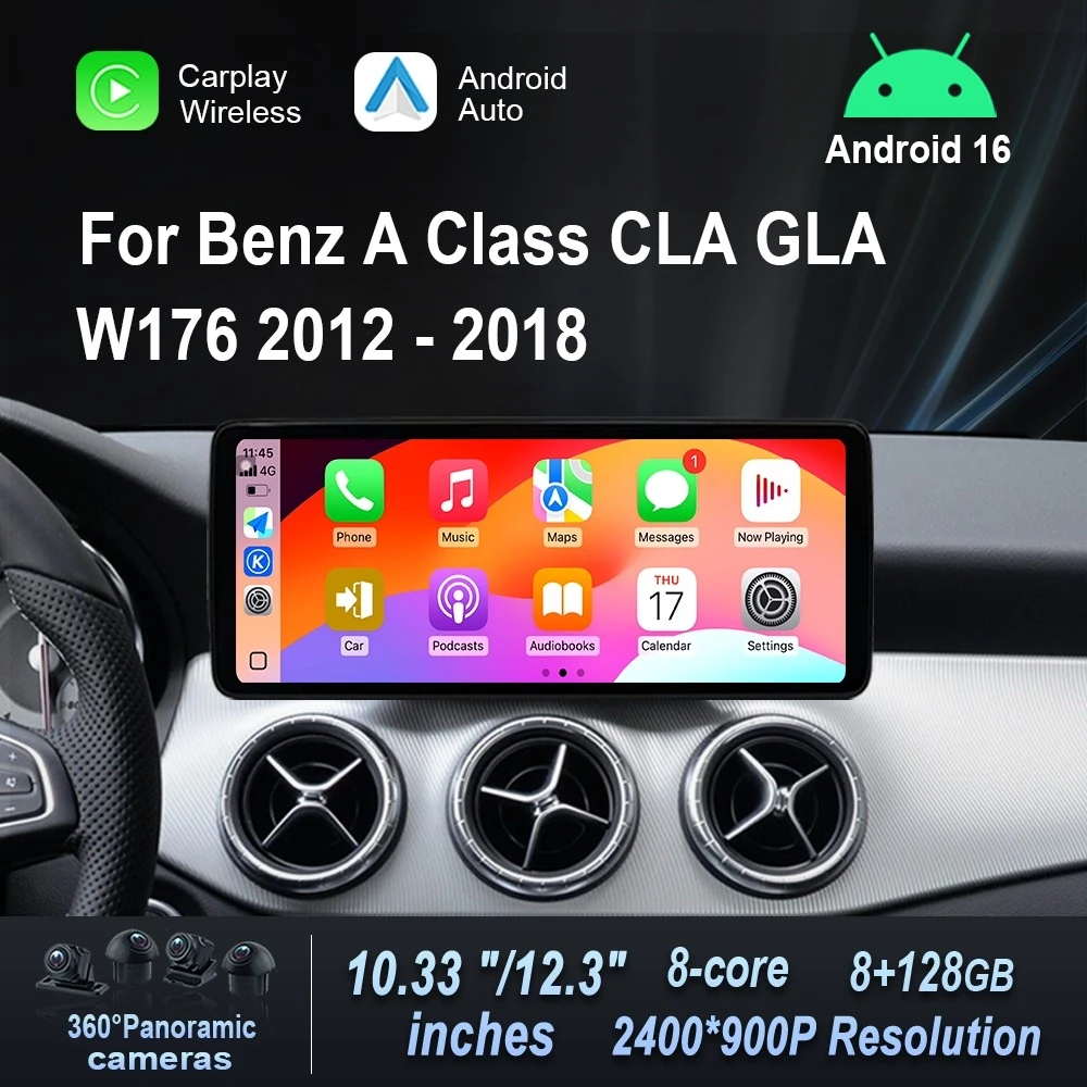 

Android 16 for Mercedes Benz A Class CLA GLA W176 2012 - 2018 Car Radio Video Multimedia Player Wireless Carplay Touch Screen
