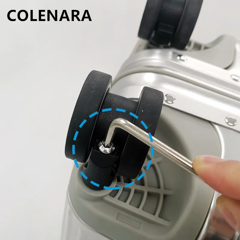 COLENARA Men's Suitcase All Aluminum Magnesium Alloy Boarding Box 20 Inches Business Trolley Case Carry-on Travel Luggage