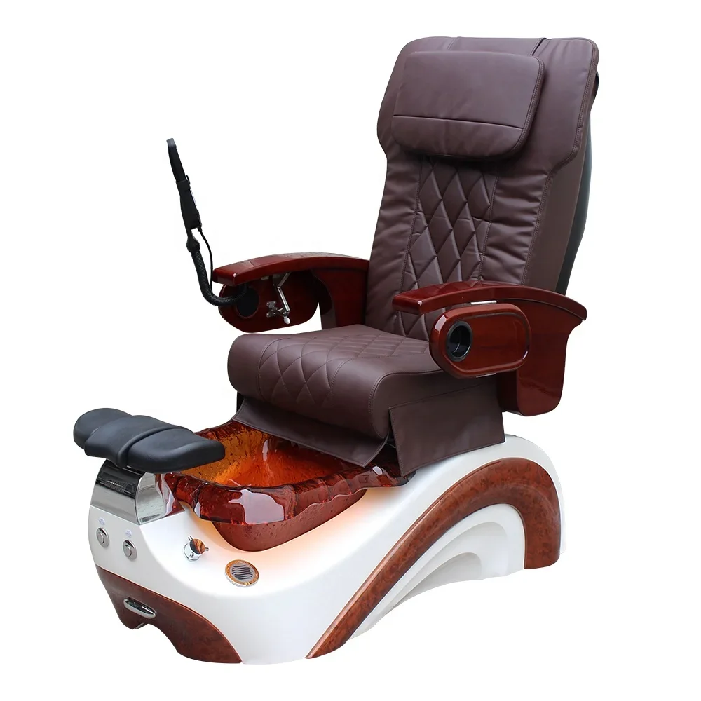 Beauty Nail Salon Equipment Luxury Whirlpool Foot Spa Massage Manicure Pedicure Chair With Glass Bowl