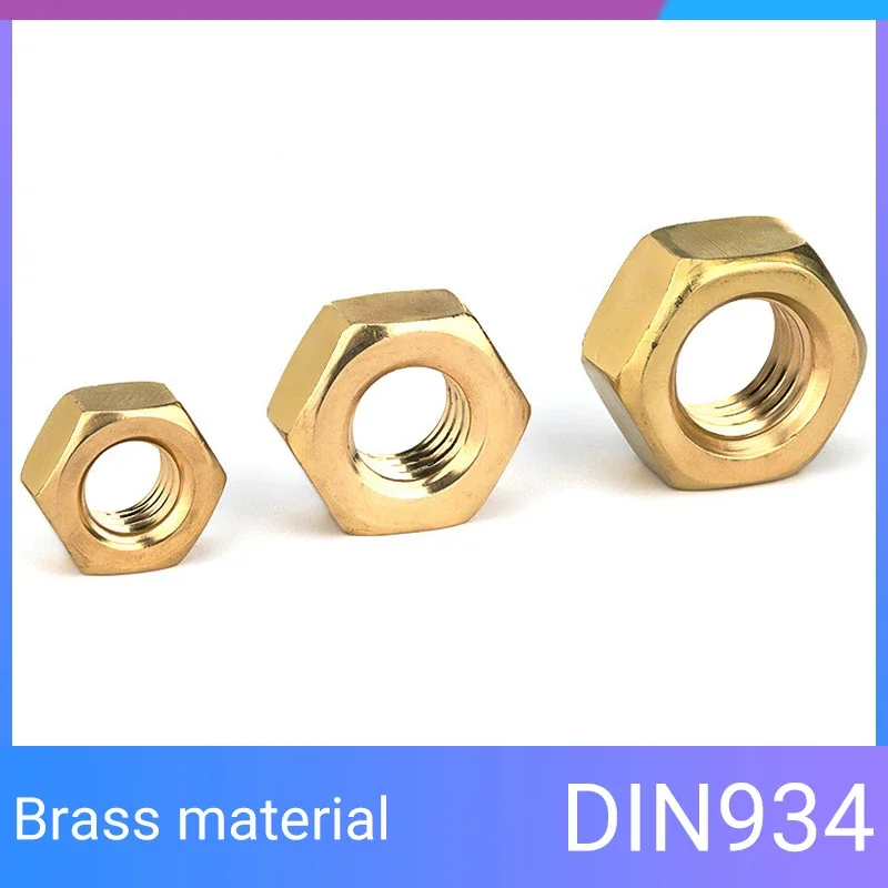 Brass Thin Nut Hexagon Thin Castle Nut M3 M4 M5 M6 M8 M10 M12 M16 M20 M24 M30 Hex Jam Nut