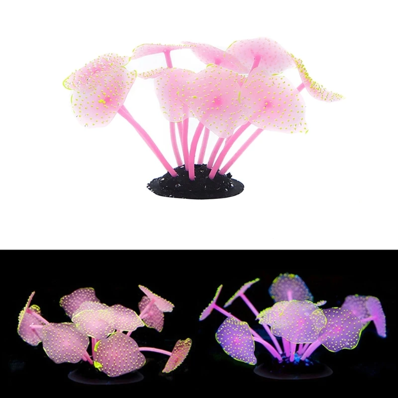 Artificial Colorful Water Plant Glow in Dark Aquarium Decors Landscape For Beautify Aquarium Landscaping Appearance