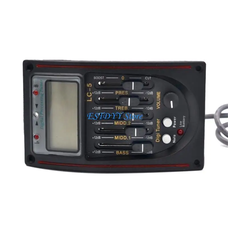 

G6DE 5 Band EQ Preamp Acoustic Guitar Pickup LC-5 Tuner Music Beginner Accessory Suitable for Enhancing Musical Experience