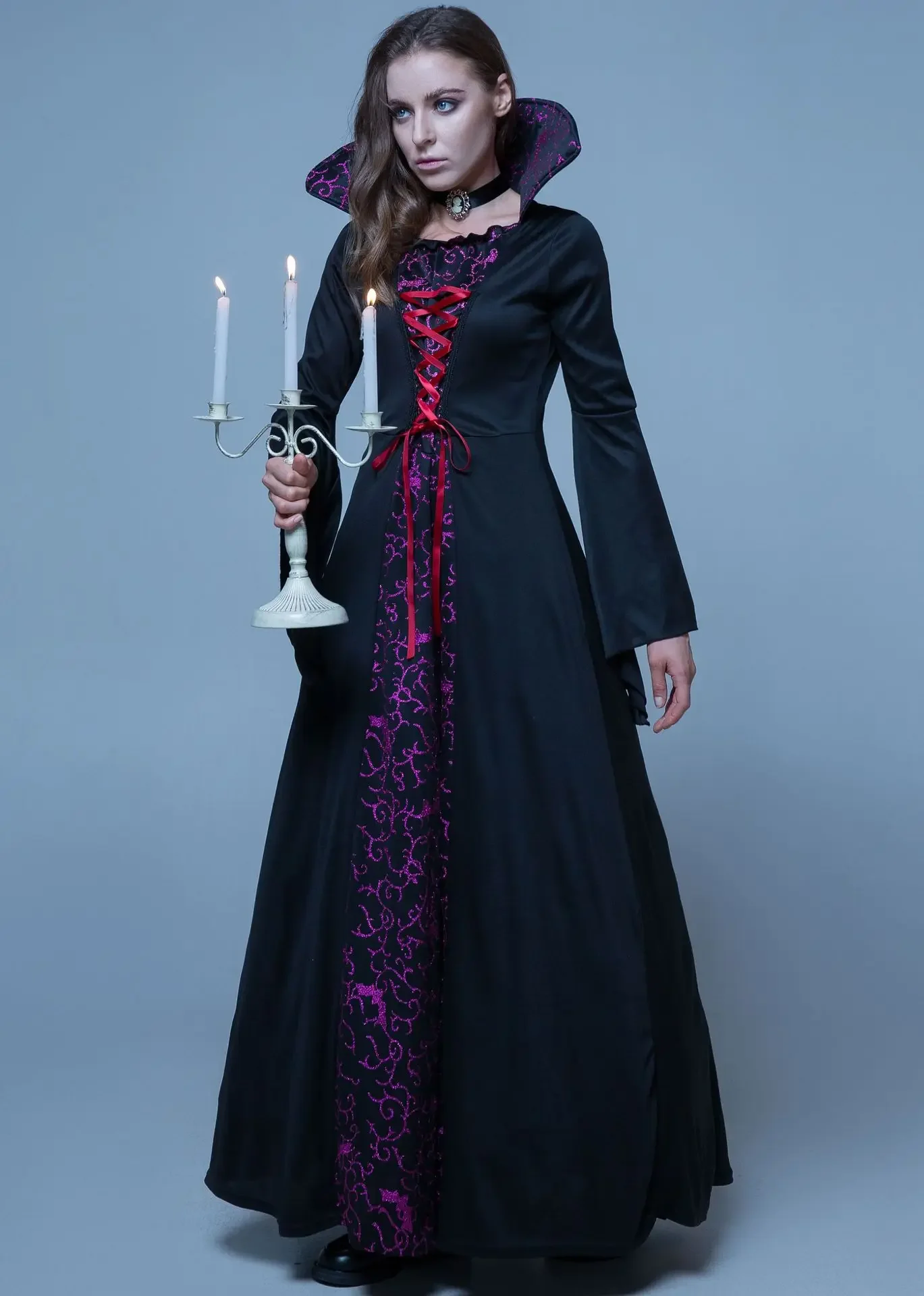 Robe de vampire européenne pour Halloween, costume de cosplay, Rhde cour