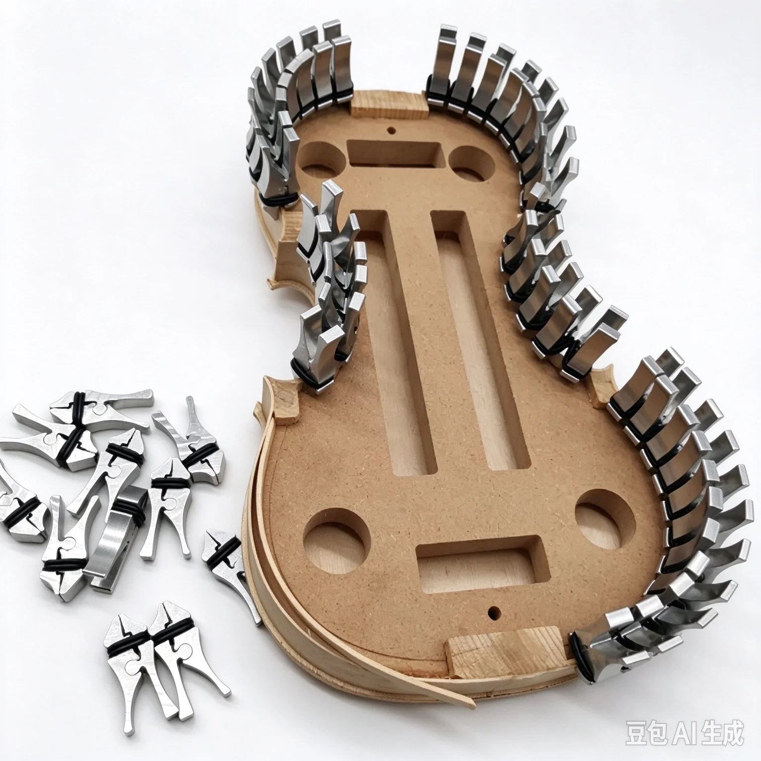 1 Set Aluminum Violin Making and Repair Tools German-style Violin Lining Clamp,edge Clamp Total 50 PCs